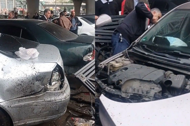 В Баку на транспортной развязке произошло ДТП: столкнулись три автомобиля - ВИДЕО